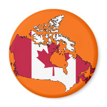 Canada flag map refrigerator magnet