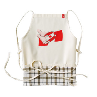 Canada Flag Maple leaf Rugby Ball Zazzle HEART Apron