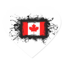 Canada Flag Heart Sticker