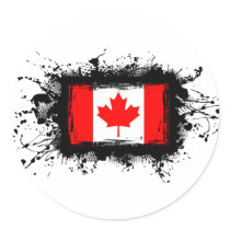 Canada Flag Round Sticker
