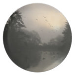 Canada Geese and Morning Fog Party Plate