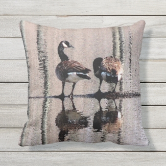 Canada Geese Birds Animal Outdoor Pillow