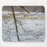 Canada Geese Happy Holidays Mousepad
