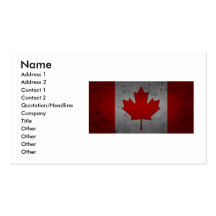 Canada Grunge Flag Canadian Maple Leaf Business Card