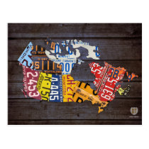 Canada License Plate Map Postcard postcards