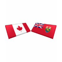 Canada & Manitoba Flag Tiles t-shirts