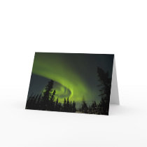Canada, Manitoba. View of aurora borealis and Greeting Card