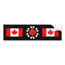 Canada Maple Leaf Circle Design Bumper Sticker