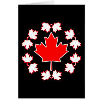 Canada Maple Leaf Circle Design Greeting Cards
