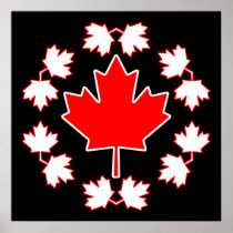 Canada Maple Leaf Circle Design Poster