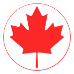 Canada Maple Leaf Inside of a Ring Stickers