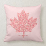 Canada Maple Leaf Words Pillow
