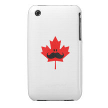 Canada Mustache - A mustache on red maple Case-Mate iPhone 3 Cases