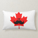 Canada Mustache - A mustache on red maple Pillows