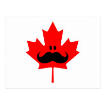 Canada Mustache - A mustache on red maple Post Card