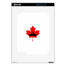 Canada Mustache - A mustache on red maple Skins For iPad 2