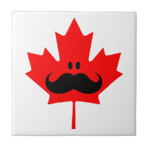 Canada Mustache - A mustache on red maple Tile