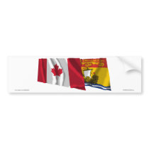 Canada & New Brunswick Waving Flags bumper stickers