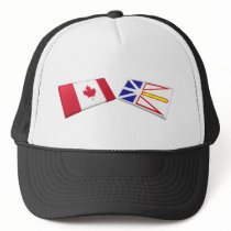 Canada & Newfoundland Flag Tiles hats