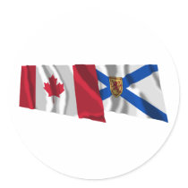 Canada & Nova Scotia Waving Flags stickers by Vexillophile Canada & Nova Scotia Waving Flags stickers