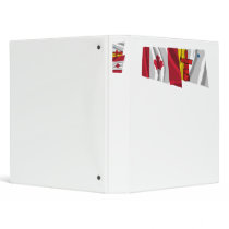 Canada & Nunavut Waving Flags 3 Ring Binder