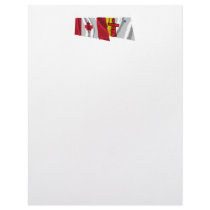 Canada & Nunavut Waving Flags Letterhead Template