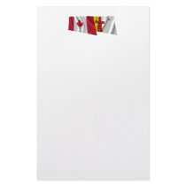 Canada & Nunavut Waving Flags Stationery Design
