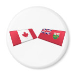 Canada &amp; Ontario Flag Tiles Magnet