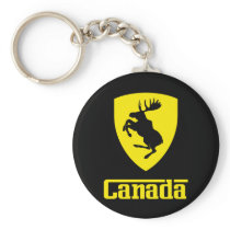 Canada - prancing moose shield crest coat of arms keychain