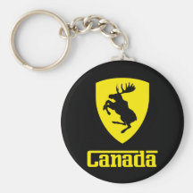 Canada - prancing moose shield crest coat of arms keychain
