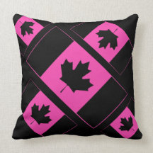 Canada pride black pink flag decorative pillow
