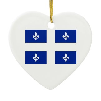 Canada Quebec Flag On Hanging Ornament ornament