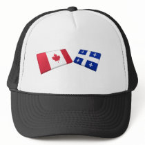 Canada & Quebec Flag Tiles hats by Vexillophile Canada & Quebec Flag Tiles hats