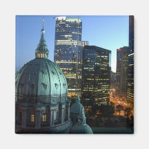 Canada, Quebec, Montreal. Downtown Montreal, Fridge Magnet