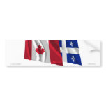 Canada &amp; Quebec Waving Flags Bumper Sticker
