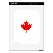 Canada Smiley - A smiley face on red maple Skin For iPad 2