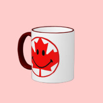 Canada Smiley Coffee Mug Red Trim 11 oz mugs