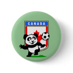 This adorable little panda is too cute! He's featured in front of a large flag from Canada and ready to play football and score some goals. This cute design is perfect for football players and soccer fans.