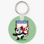 This adorable little panda is too cute! He's featured in front of a large flag from Canada and ready to play football and score some goals. This cute design is perfect for football players and soccer fans.
