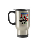 This adorable little panda is too cute! He's featured in front of a large flag from Canada and ready to play football and score some goals. This cute design is perfect for football players and soccer fans.