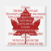 Canada Souvenir Fridge Magnet Canada Anthem Magnet