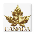 Canada Souvenir Fridge Magnet Gold Canada Gift by artist_kim_hunter Canada Souvenir Fridge Magnet Gold Canada Gift