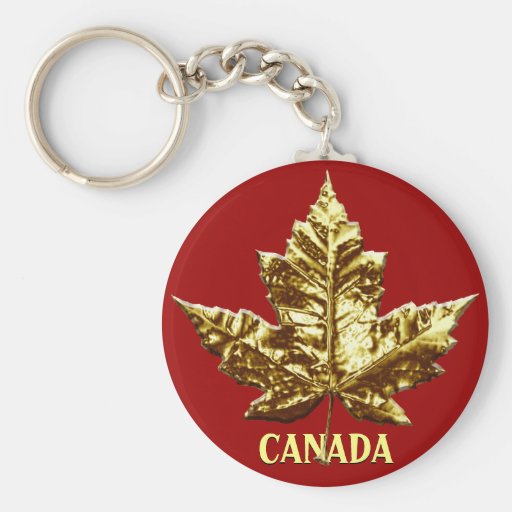 Canada Souvenir Key Chain Gold Chrome Maple Leaf Zazzle