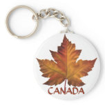 Canada Souvenir Key Chain Gold Chrome Maple Leaf