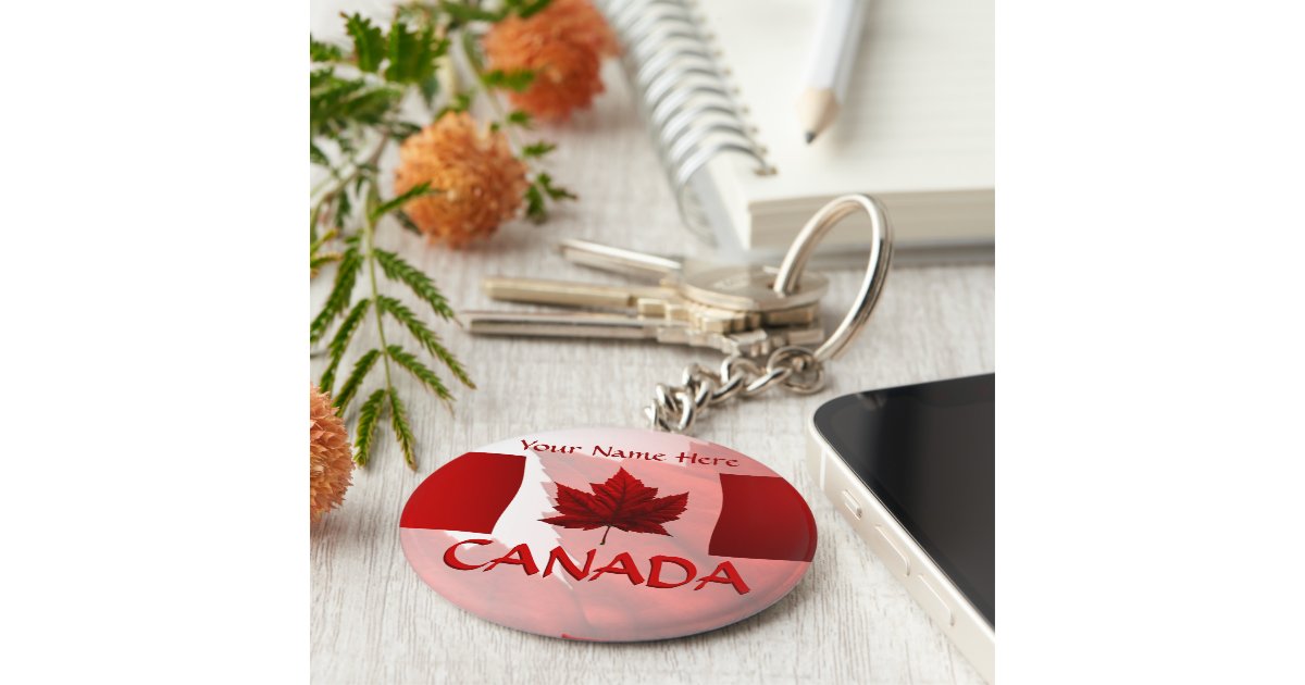 Canada Souvenir Key Chains Canada Flag Key Chain Zazzle