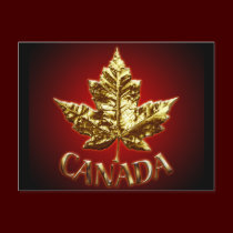 Canada Souvenir Postcards Gold Canada Flag Cards postcards