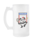 This adorable little panda loves to get out on the court and hits some balls. Panda plays in front of a large flag of Canada. This is a great design for anyone who loves to play tennis, watch tennis or just loves cute pandas.