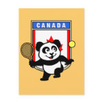 This adorable little panda loves to get out on the court and hits some balls. Panda plays in front of a large flag of Canada. This is a great design for anyone who loves to play tennis, watch tennis or just loves cute pandas.