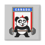 This cute bodybuilding panda loves weightlifting. He stands in front of a large flag of Canada. Look how easy he lifts that heavy barbell loaded with weight plates. This design is too cute. Great gifts here for anyone from Canada who loves weightlifting.