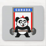 This cute bodybuilding panda loves weightlifting. He stands in front of a large flag of Canada. Look how easy he lifts that heavy barbell loaded with weight plates. This design is too cute. Great gifts here for anyone from Canada who loves weightlifting.
